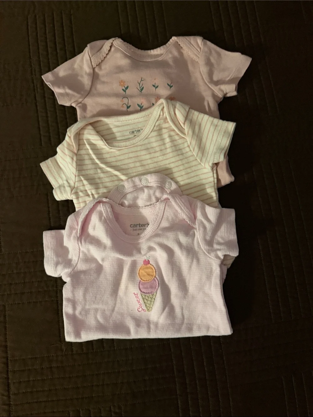 Carter's Pastel Pink Short-Sleeve Bodysuit 3-Pack